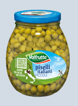 VALFRUTTA SMALL PEAS IN GLASS JAR 570G